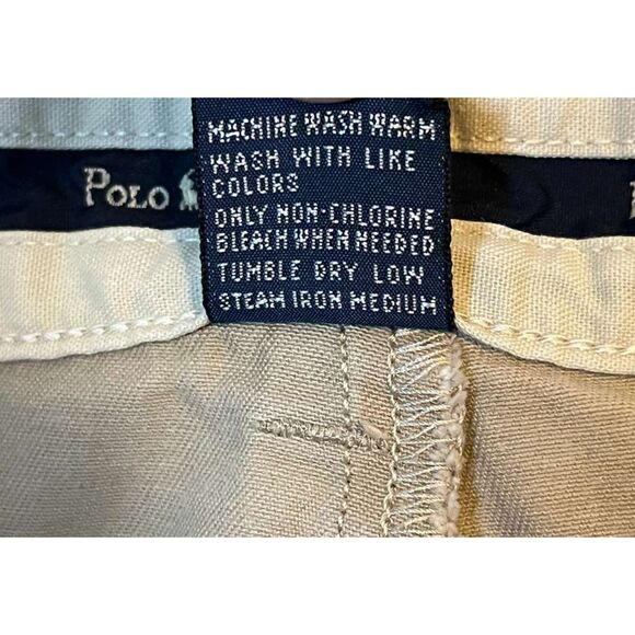 Vintage Polo Ralph Lauren Mens 36W 30L Khaki Pleated Classic Fit Chino Pants - Picture 6 of 8